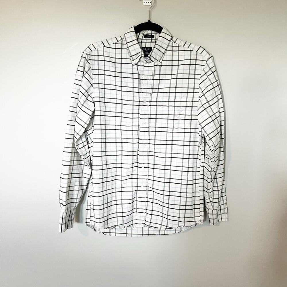 J.Crew flex Oxford striped checked button up men’s‎ size small